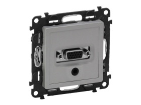 VALENA LIFE Gniazdo HD15 + jack 3,5 mm aluminium 753370 LEGRAND