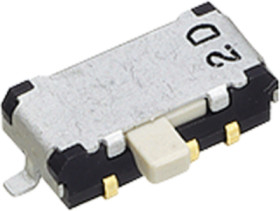 Slide switch, On-On, 2 pole, straight, 100 mA/12 VDC, CMS-2202B