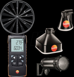 0563 2417 testo 417 vane anemometer set 2, measuring funnels + rectifier