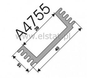 Radiator 30 x 40 x 15mm aluminiowy
