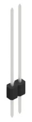 Pin header, 2 pole, pitch 1.27 mm, straight, black, 10059478