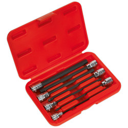 Sealey AK62255 Hex Socket Bit Set 7pc 3/8&quot;Sq Drive 150mm Metric