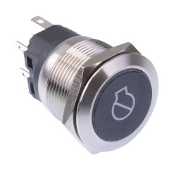 Engine Stop' Red LED Latching 19mm Vandal Push Button Switch SPDT 12V