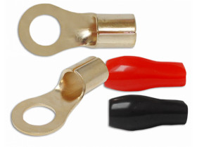 1x Konektor oczko 8mm na kabel 22mm2 4GA KM57 czarny lub czerwony z...