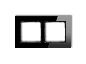 DECO Ramka 2 podwójna uniwersalna - szkło (ramka: czarna: spód: czarny) czarny 12-12-DRG-2 KARLIK