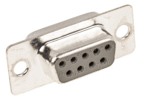 Złącze D-Sub 9-pinowe Żeński Proste Montaż na panelu Złoto