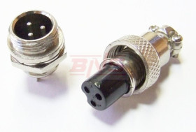 Złącze przemysłowe 3 pin MINI (wtyk + gniazdo)