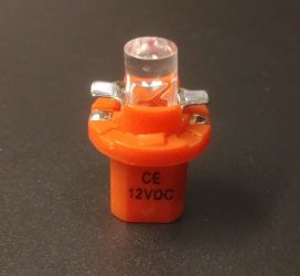 Żarówka LEDOWA 12V R5/T5/W2W z oprawą B8.5D CZERWONA