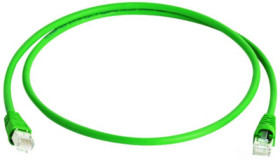 Patch cable, RJ45 plug, straight to RJ45 plug, straight, Cat 5e, F/UTP, PVC, 50 m, green, 100009355