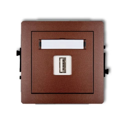 DECO Gniazdo pojedyncze USB-AA brązowy metalik 9DGUSB-1