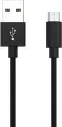 Ansmann Kabel USB USB 2.0 Złącze męskie USB-A, Złącze męskie USB Micro-B 2.00 m czarny aluminiowa wtyczka, płaszcz TPE 1