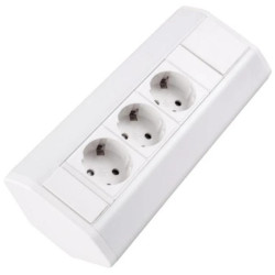 Gniazdo meblowe, blatowe 3x Schuko przedłużacz narożny 1,8m biały CORNER BOX