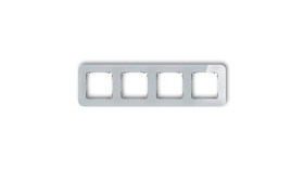 Icon Ramka Uniwersalna Poczwórna Zaokrąglona - Efekt Szkła (Ramka: Szara...