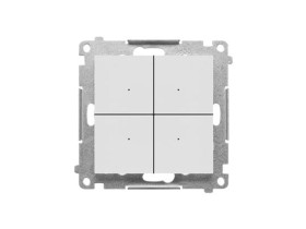 SIMON 55 Elektroniczny łącznik poczwórny z funkcją przycisku lub łącznika czasowego jasnoszary mat TEW4.01/114 KONTAKT SIMON