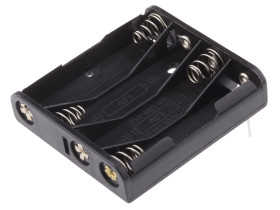 Uchwyt do baterii, x 4, montaż na PCB
