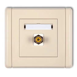FLEXI Gniazdo pojedyncze RCA (typu cinch - żółty, pozłacane) beżowy 1FGRCA-1