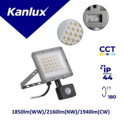 Projektor z czujnikiem ruchu ACETE 20W CCT SE GR 1850lm(WW)/2160lm(NW)/1940lm(CW) 3000K/4000K/6500K IP44 szary 38496