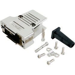 D-Sub connector housing, size: 2 (A), angled 45°, cable Ø 5 mm, zinc die casting, metal, 165X17569X