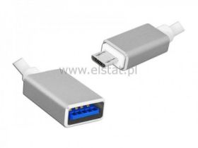 Kabel GN USB - WT micro USB; 20cm OTG; srebrny