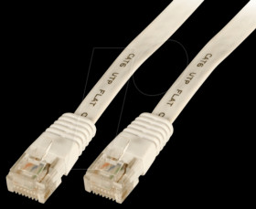 K8107WS.1,5 RJ45 flat cable U/UTP, Cat.6, 1.5m white