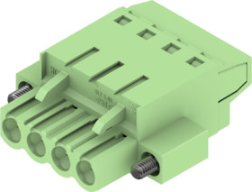 Socket header, 4 pole, pitch 5.08 mm, straight, green, 1475790000