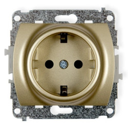TREND Gniazdo pojedyncze z/u SCHUKO złoty 6GP-1sp