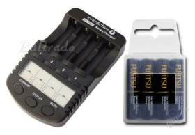 ładowarka everActive NC-1000 + 4 x R03/AAA Fujitsu BLACK 950mAh