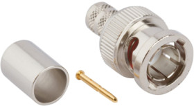 BNC plug 75 Ω, Belden 1694A, Belden 4694R, Belden 9248, crimp connection, straight, 031-70234