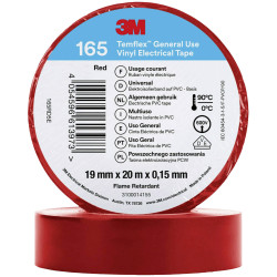 3M 165RD5E Temflex&#x2122; 165 Electrical Tape Red 20 m x 19 mm 1 pc
