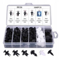 Car Truck Trim Bumper Fastener Retainer Assortment Kit - 100 pcs
