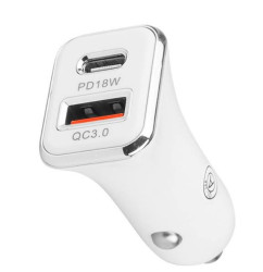 Ładowarka samochodowa USB QC3.0 2,4A + TYPE-C 18W