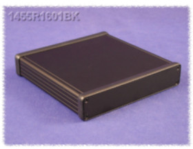 Aluminum enclosure, (L x W x H) 160 x 165 x 31 mm, black (RAL 9005), IP54, 1455R1601BK