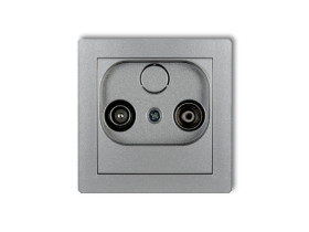 DECO Gniazdo antenowe RTV przelotowe 9dB srebrny metalik 7DG9P KARLIK