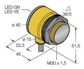 Bezzwrotny czujnik fotoelektryczny Turck T30SP6R 3032489 1 szt.