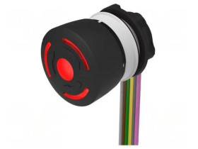 Przełącznik bezpieczeństwa 22mm Poz.stab 2 NC x2 czarny LED 84-6341.2B40
