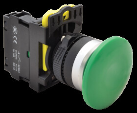 Przycisk sterowniczy grzybkowy 22mm IP65 zielony NO zestaw