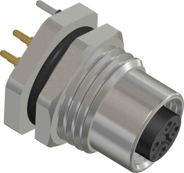 Złącze wielostykowe przemysłowe 4-pinowe M12 Montaż tylny Gniazdo RS PRO