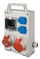 Rozdzielnica budowlana przenośna RS-P 4-moduły 2x2P+Z, 16A/5P, 32A/5P, IP44 bez zabezpieczeń 6213-00