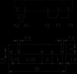 34.51.7.012.0010 Relay, single-in line, 1xUM, 250 V/6 A, 12 V