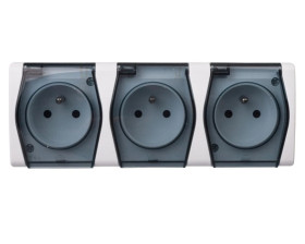 Hermes2 Gniazdo hermetyczne potrójne z/u 16A IP44 białe 1023-01