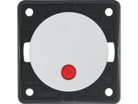 Integro Flow Wyłącznik zwierny przycisk podświetlany z czerwoną soczewką biały 937722509 HAGER