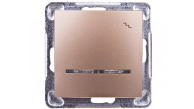 Impresja Łącznik Schodowy Z Podświetleniem Złoty Metalik Łp-3Ys/M/28