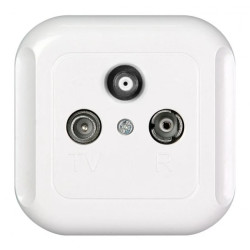 TOPAZ Gniazdo antenowe RTV/SAT białe GAPS-T