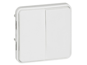 PLEXO55 Wyłącznik uniwersalny podwójny antybakteryjny biały 070726 LEGRAND