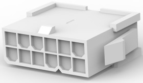 Plug housing, 12 pole, pitch 4.2 mm, straight, white, 1-1586018-2