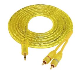Kabel JACK 3,5mm - 2xRCA CHINCH AUX żółty (5m)
