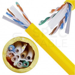Kabel sieciowy U/UTP kat.6 skrętka 4x2x0,57mm wewnętrzny B2ca bezhalogenowy LSOH żółty Alantec