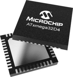 Mikrokontroler Microchip ATxmega32D4 QFN 44-pinowy Montaż powierzchniowy AVR 32 kB 32MHz Flash