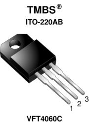 VFT4060C Dual Trench MOS Barrier Schottky Rectifier Ultra Low VF = 0.32 V at IF = 5.0 A