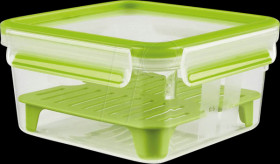 N10717 EMSA CLIP &amp; GO XL lunchbox, transparent/green, 1.3 l